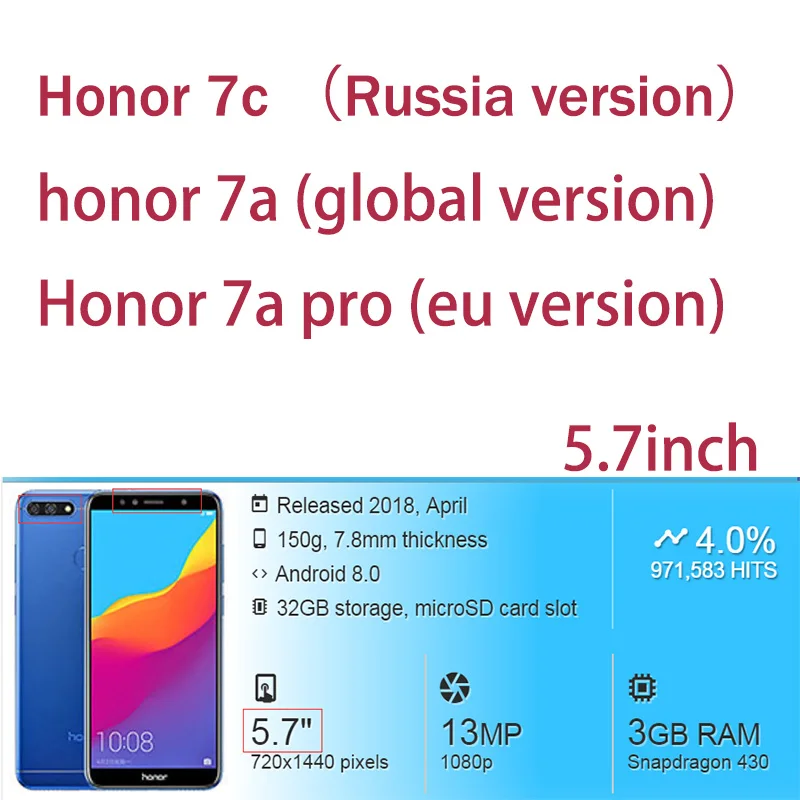 honor 7c Защитное стекло на Honor 7a для huawei 7x 7c pro 7 a x c a7 c7 x7 защита экрана honer 7apro защита Броня закаленное стекло - Цвет: honor 7c