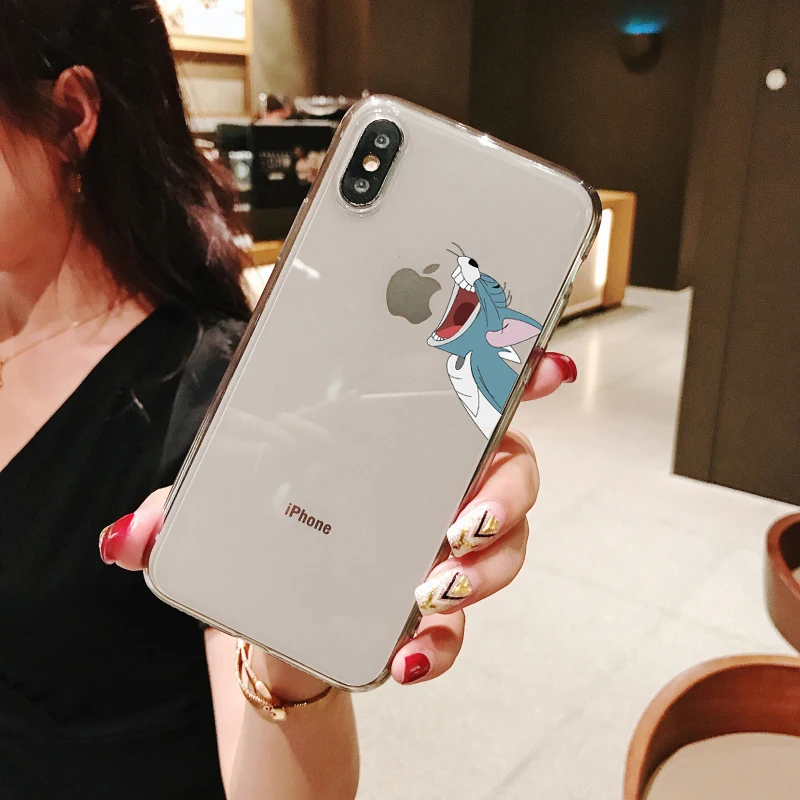 Droll Tom and jerry hug логотип модный ТПУ Мягкий силиконовый чехол для телефона для iphone 11 Pro MAX 5 5S SE 6 6S Plus 7 8 Plus X10 XR XS MAX