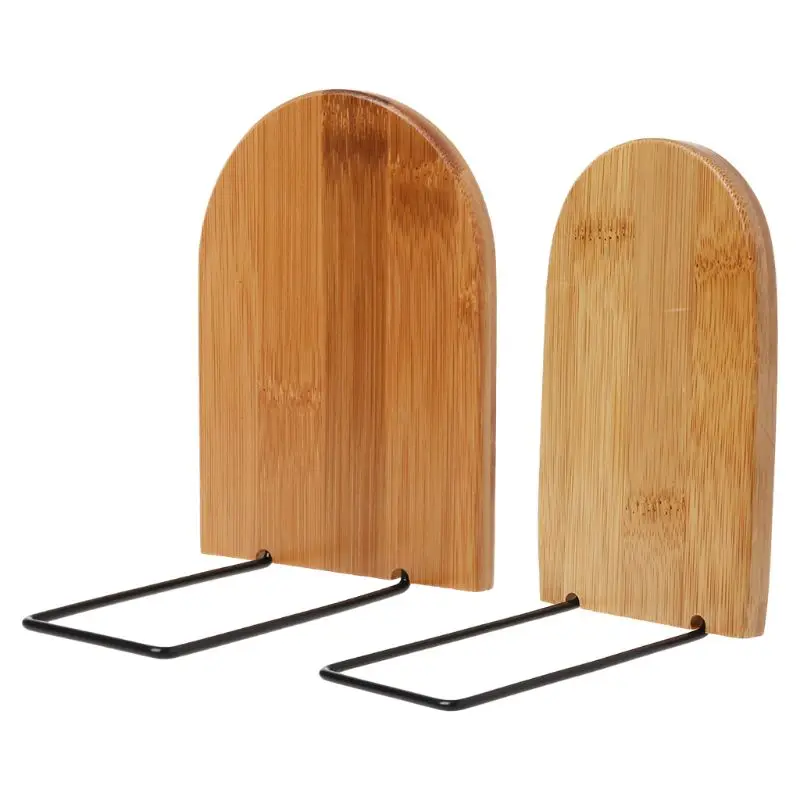 

Nature Bamboo Desktop Organizer Office Home Bookends Book Ends Stand Holder Shelf Bookrack C26