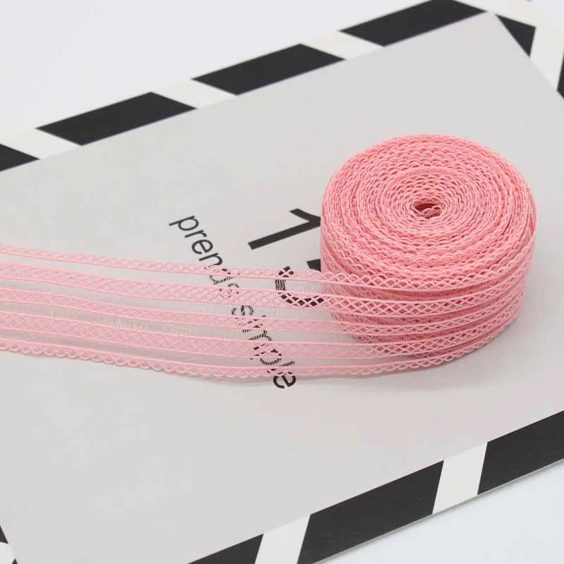 Pink Meetee 18 мм(23 ярдов) 35 мм(9 ярдов) прозрачная сетчатая эластичная лента DIY Ручная работа сумка с бантом Швейные аксессуары для художественного оформления BD414 - Цвет: Pink