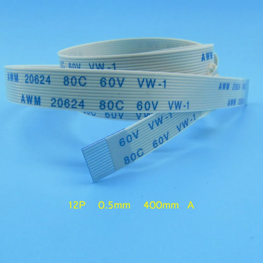 2 шт. AWM 20624 80C 60В VW 1 FFC FPC плоский гибкий кабель 0 5 мм Шаг 12pin длина 400 ширина 6 передний