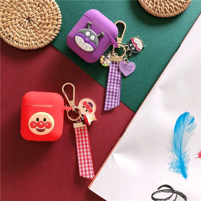 Милые Japananime мультфильм анпанман байкинман чехол для Apple Bluetooth беспроводной гарнитура Airpods Kawaii силиконовый AirPods 2
