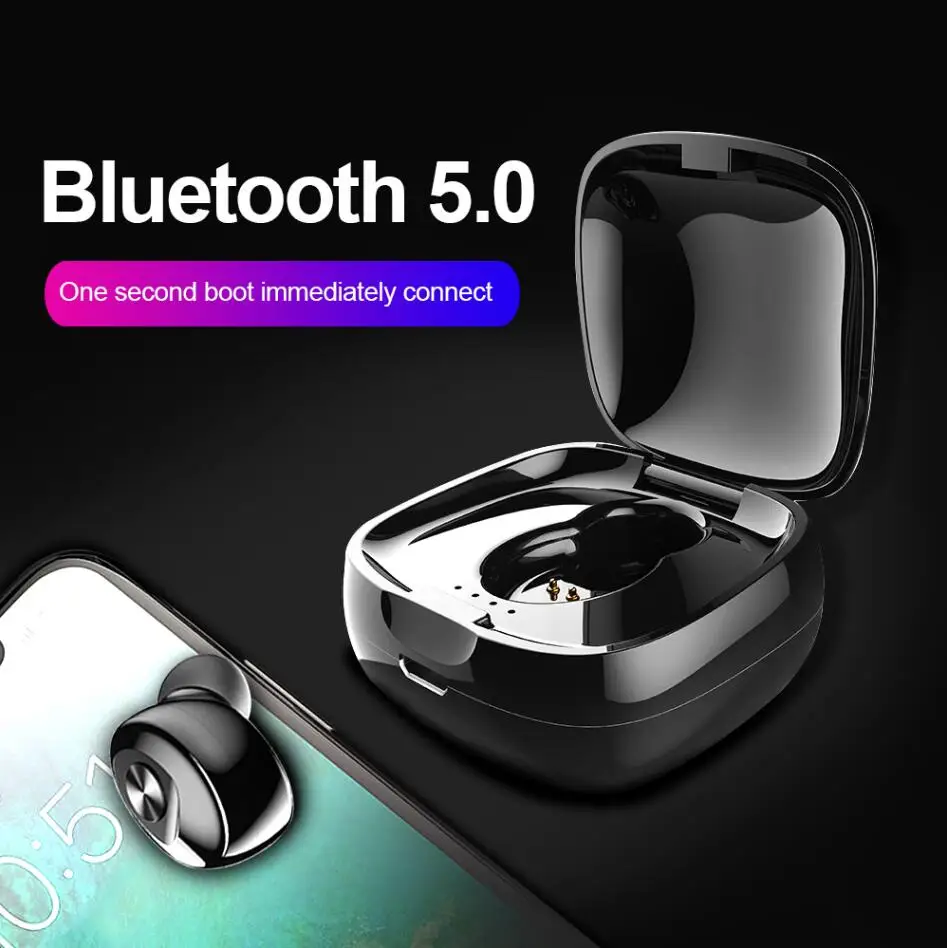 TWS Bluetooth 5,0, беспроводные наушники, настоящие беспроводные стерео наушники, Hi-Fi спортивные наушники с микрофоном для телефона - Цвет: B