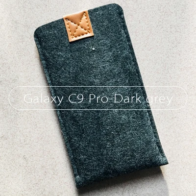 Dark grey Универсальный держатель чехол для телефона для samsung Galaxy C9 Pro 6," плотно прилегающий чехол Карманный Чехол ручной работы из шерстяного войлока защитная сумка-чехол - Цвет: Dark grey