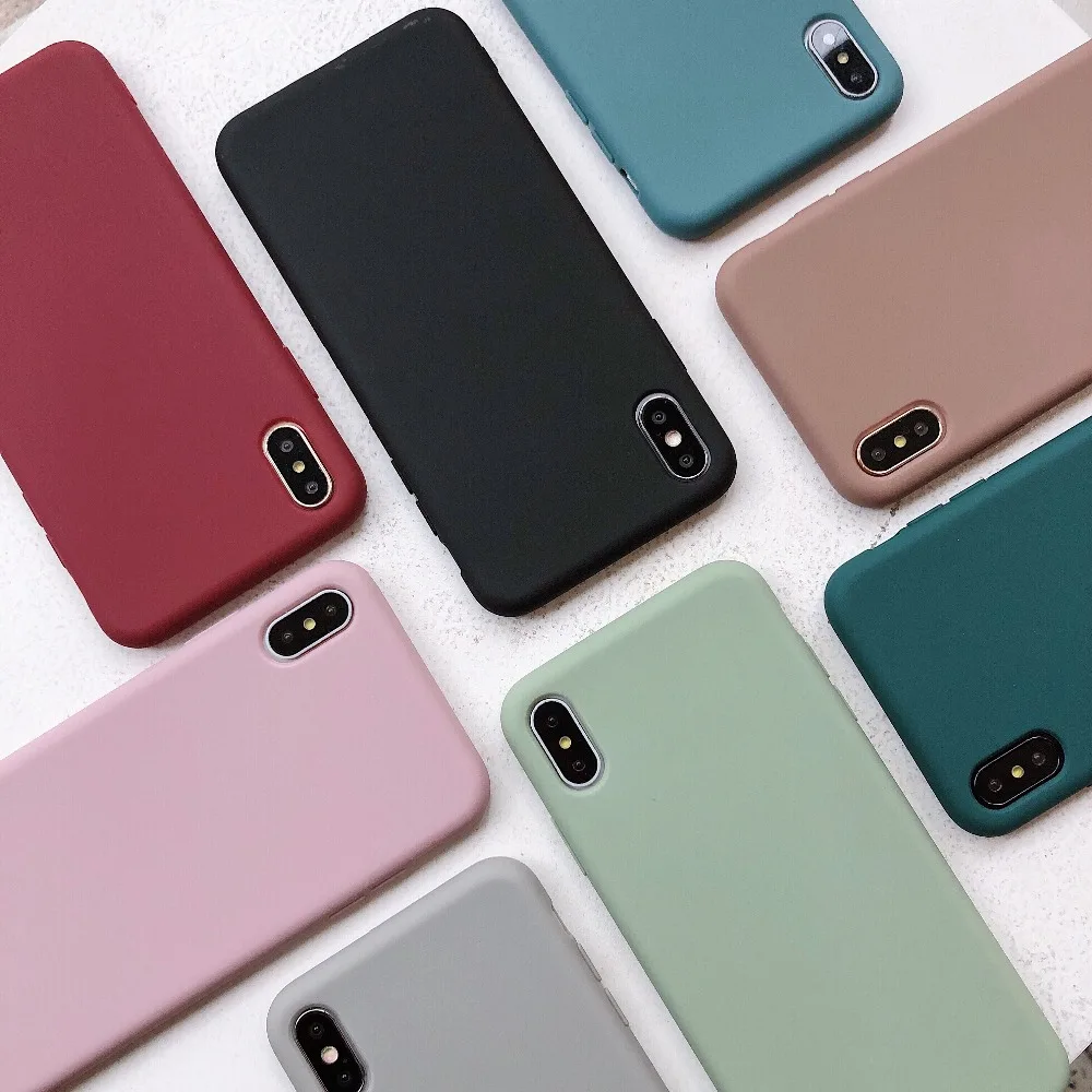 Модный чехол ярких цветов для iPhone 12 11 Pro X XS Max XR 6 6S 7 8 plus светло розовый мягкий