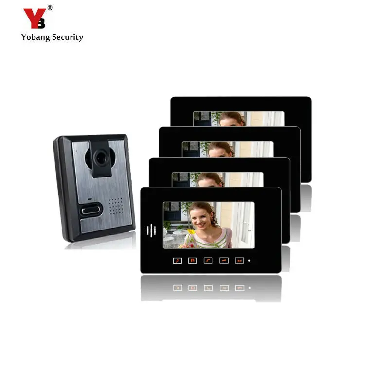

Yobang Security Waterproof Door Access Control camera Video intercom system color 7"screen video doorbell phone Apartment villa
