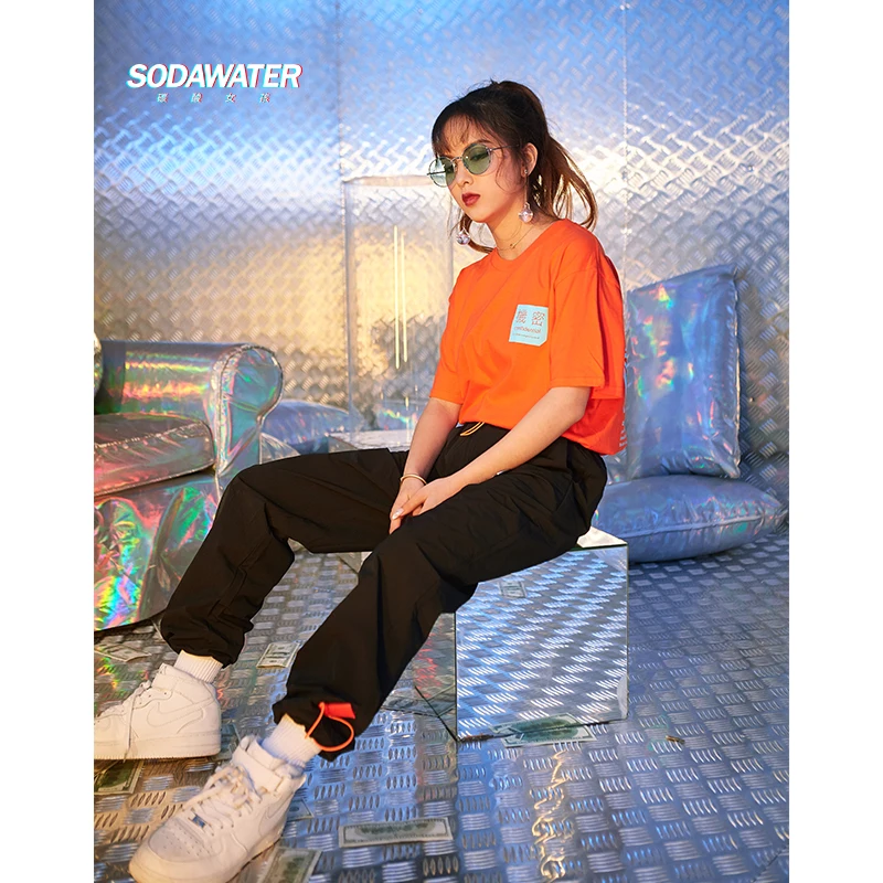 Женские брюки шаровары SODAWATER повседневные карго с завязками на лодыжке 81192 W лето