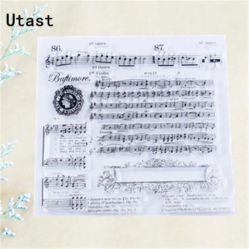 Музыка Score Notes прозрачные силиконовые штампы/прозрачный резиновый штамп для DIY