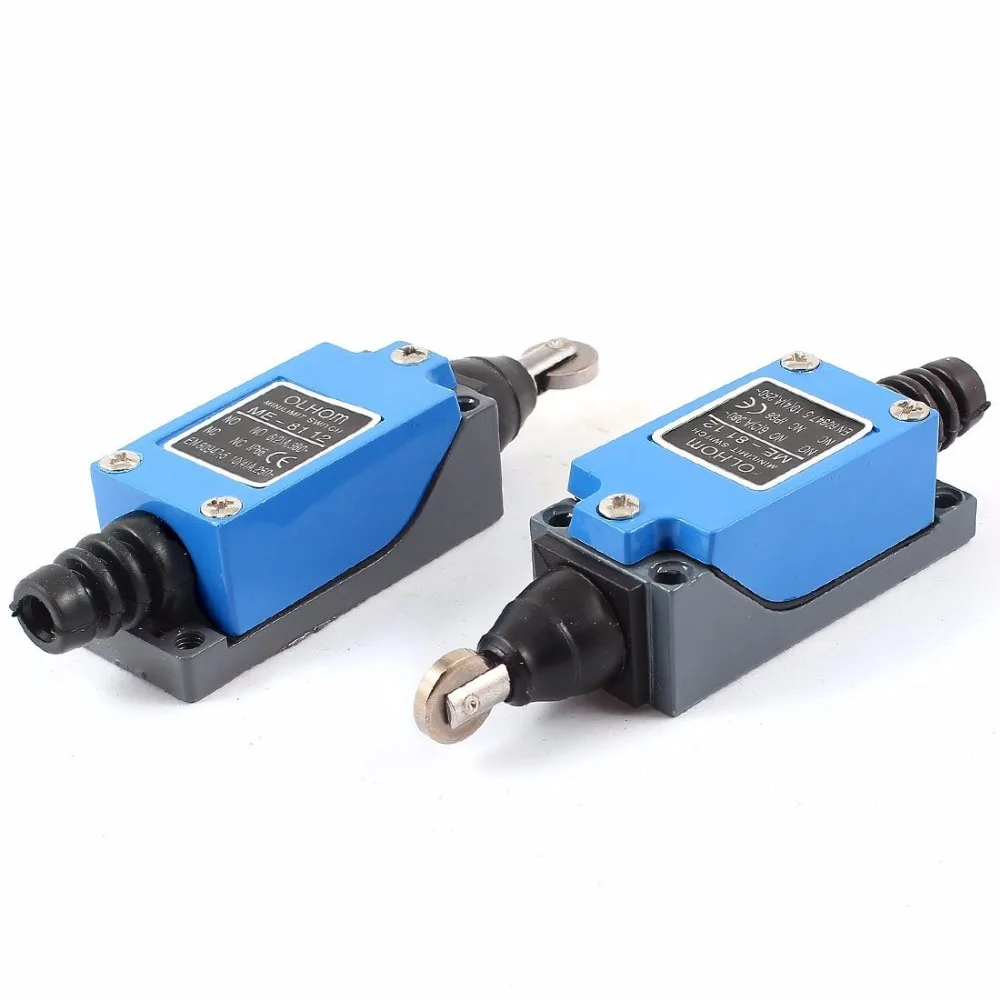 

2 Pcs 6A/380VAC 10A/250VAC Roller Plunger Mini Limit Switch 2NO 2NC ME-8112