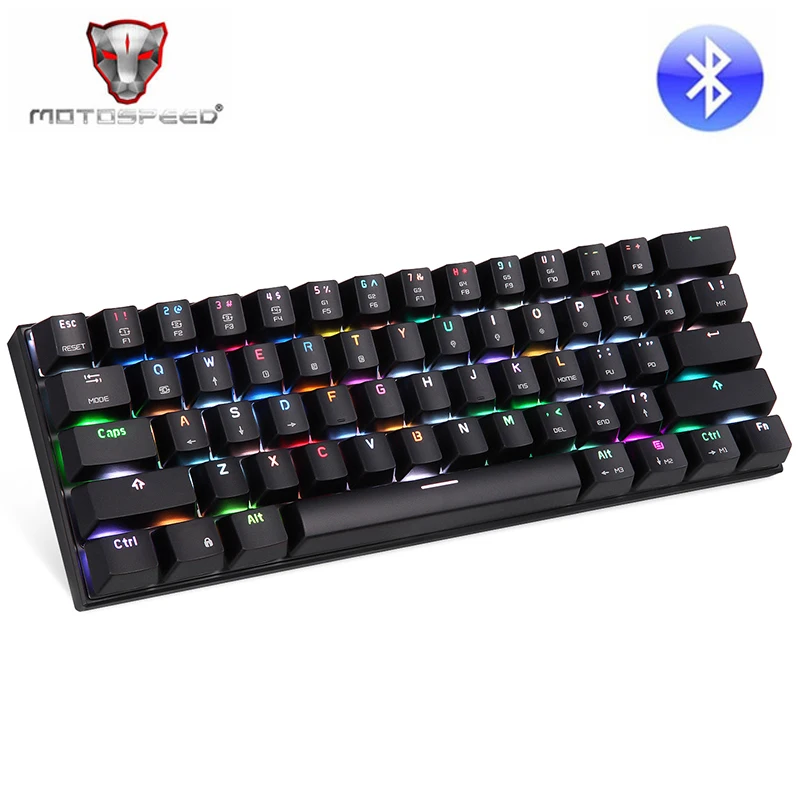 Motospeed CK62 игровая Механическая USB Bluetooth беспроводная клавиатура с подсветкой Gamer RGB