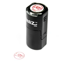 lolliz stamp late round self inking teacher stamp with lid red color laser engraved rubber