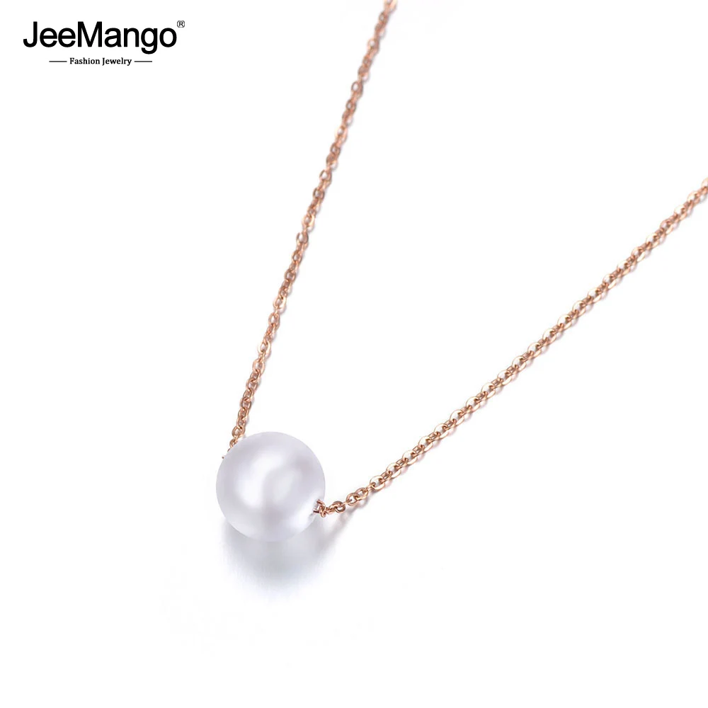 JeeMango классическое ожерелье с подвеской из искусственного жемчуга ювелирные
