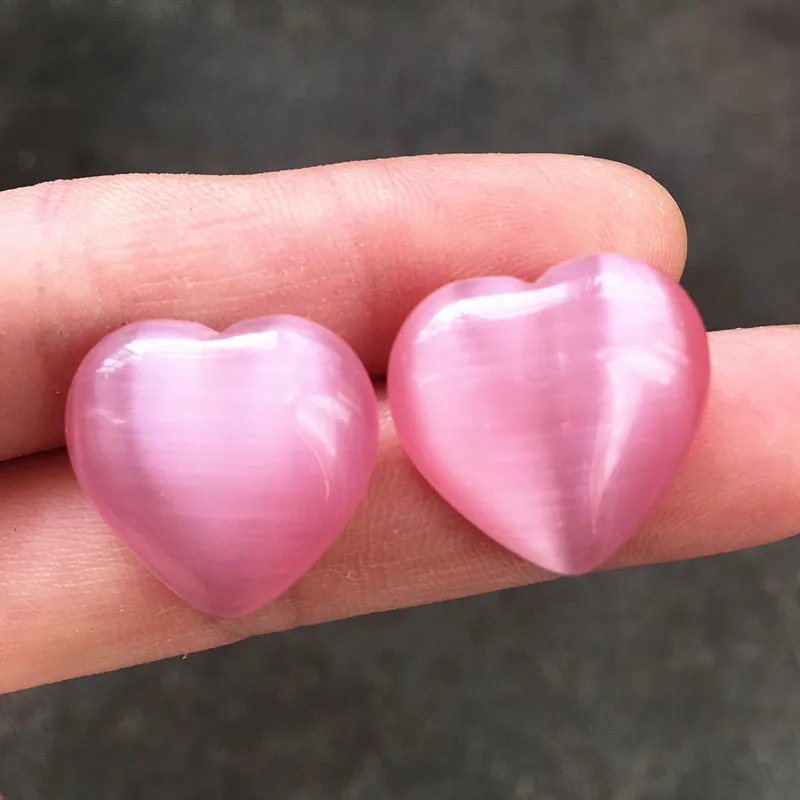 Женские серьги-гвоздики с опалом UJBOX розовые серьги в форме сердца эффектные