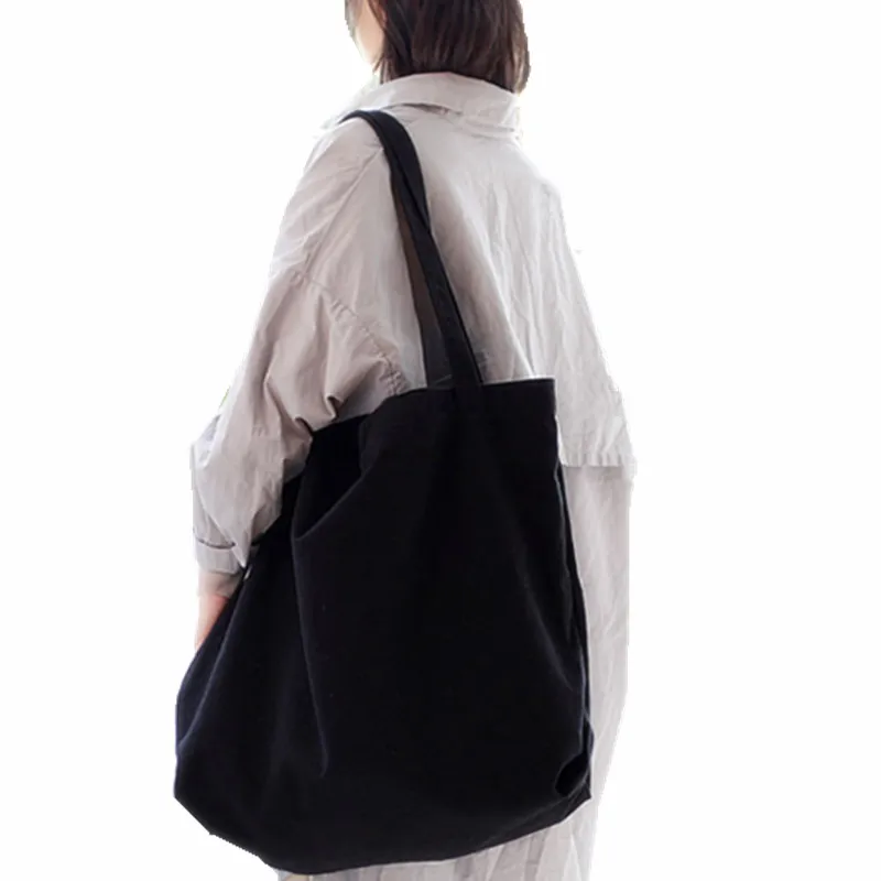 Простой светильник вместительная однотонная сумка на плечо стильная холщовая