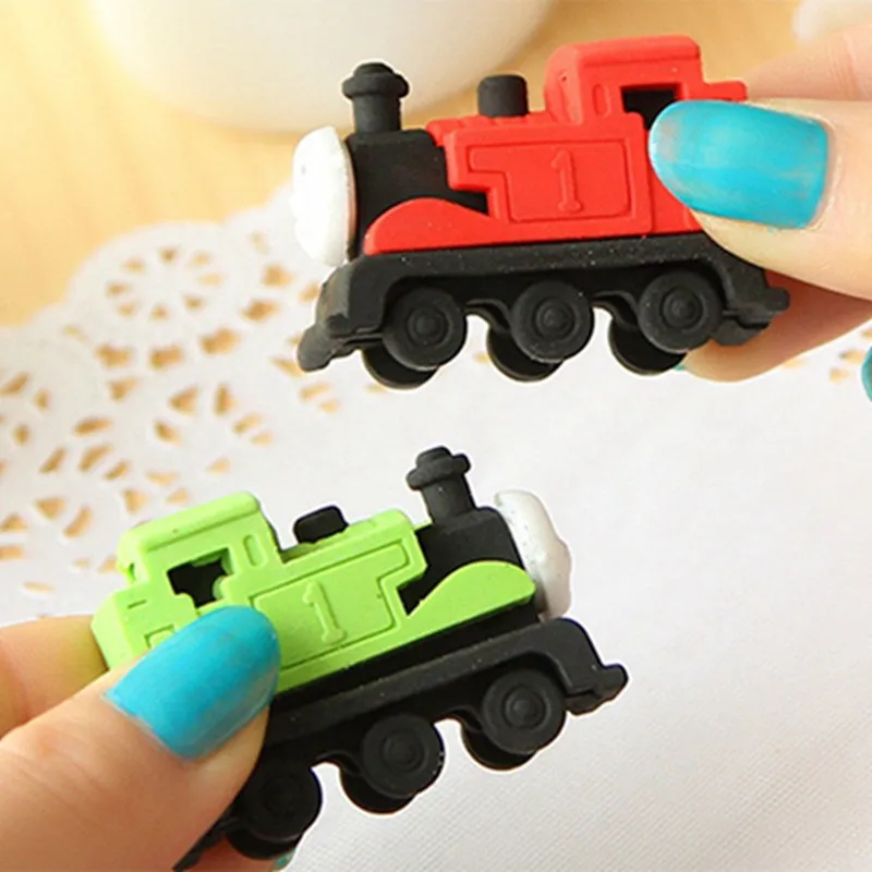 4 шт./лот креативные милые вагон Форма ластик для школы поставить Kawaii Детские