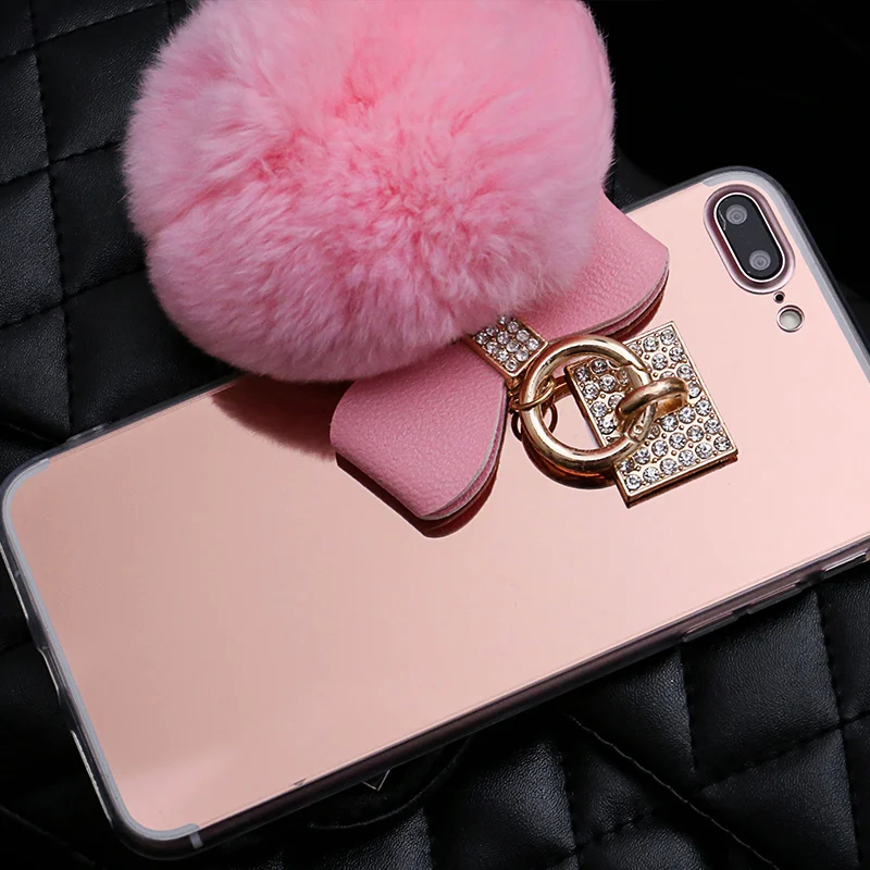 Роскошный плюшевый зеркальный чехол для iPhone 7 6 6s Plus | Мобильные телефоны и