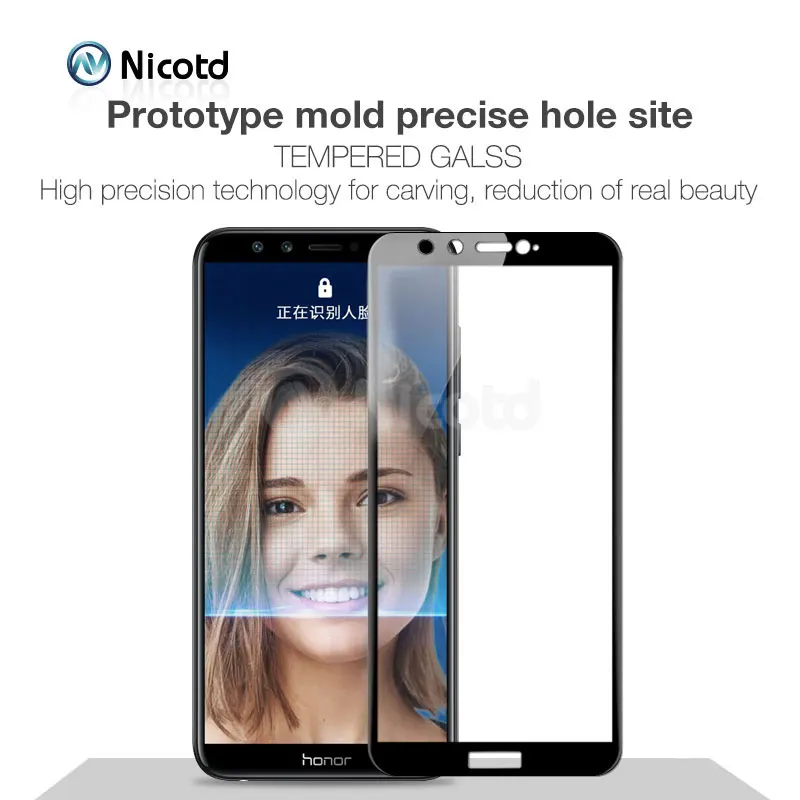 Nicotd для Huawei Honor V10 V9 полное покрытие Закаленное стекло Защитная пленка экрана 8 9 Lite