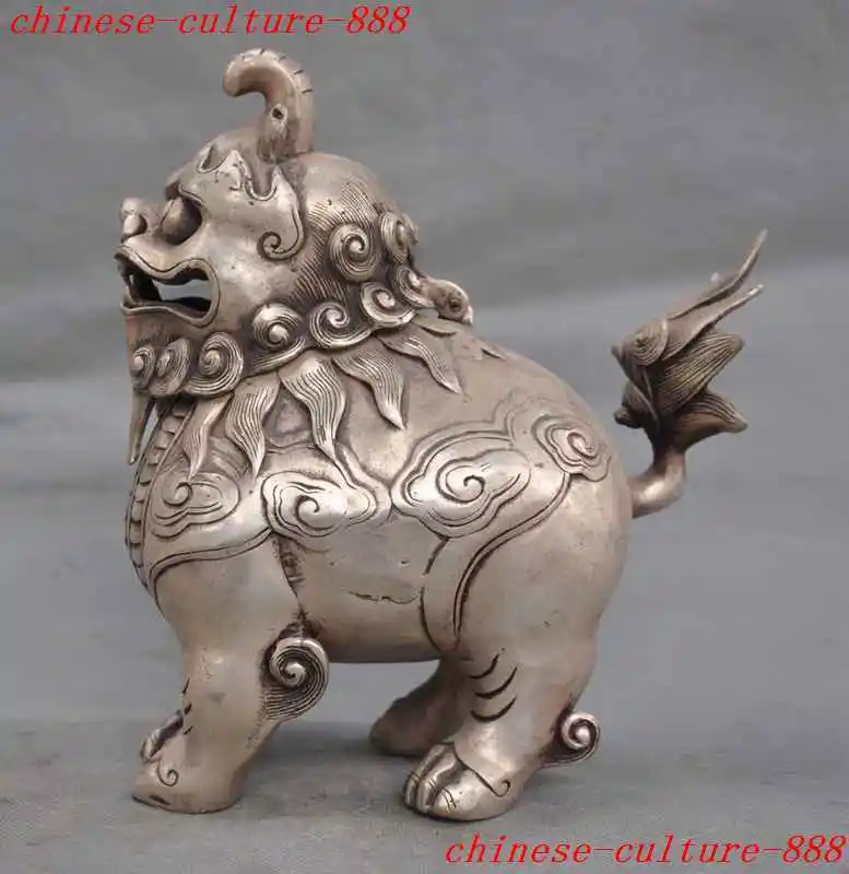 Фото Crafts statue Old Chinese fengshui silver foo dog lion beast Incense Burner Censer halloween Дом и сад Crafts statue Old Chinese fengshui silver foo dog lion beast Incense Burner Censer halloween Дом и сад
