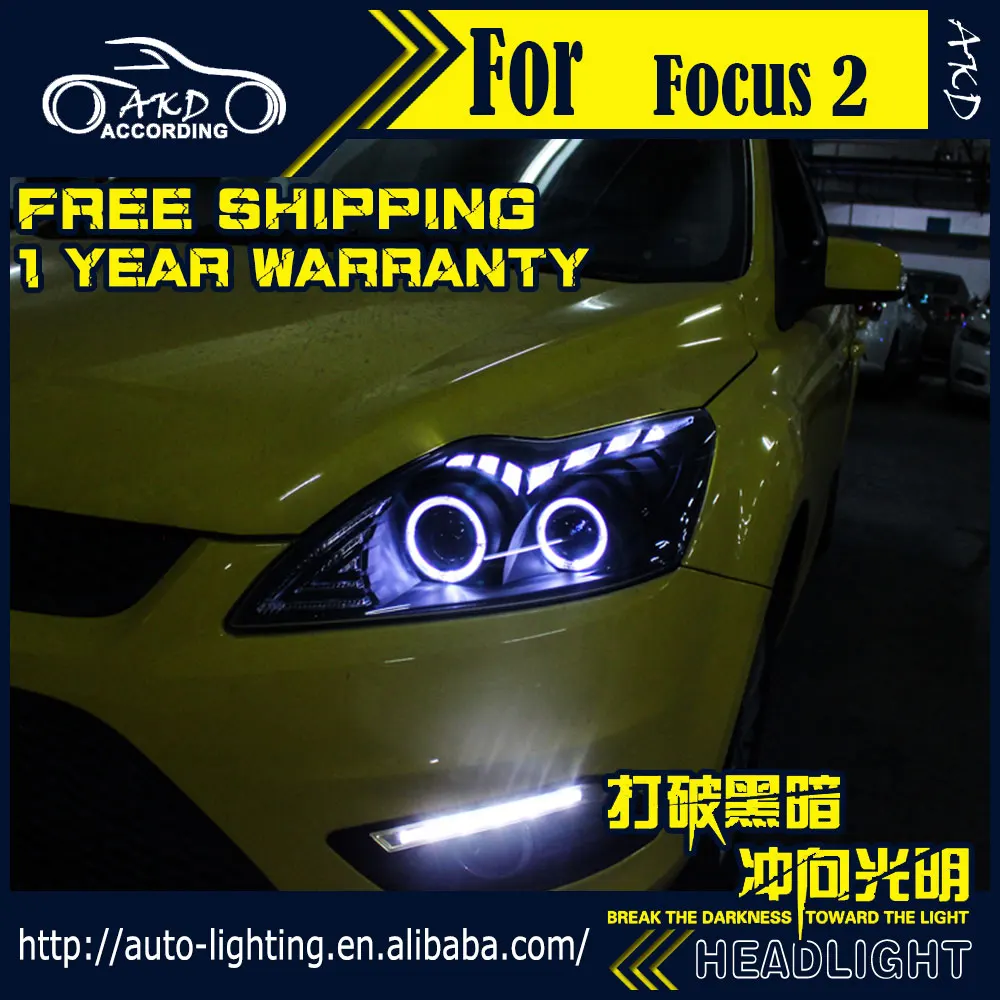 АКД стайлинга автомобилей фара для Ford светодиодная фара для Focus 2009-2011 Фокус 2 светодиодные фары DRL D2H Hid сигнала поворота Bi Xenon луч