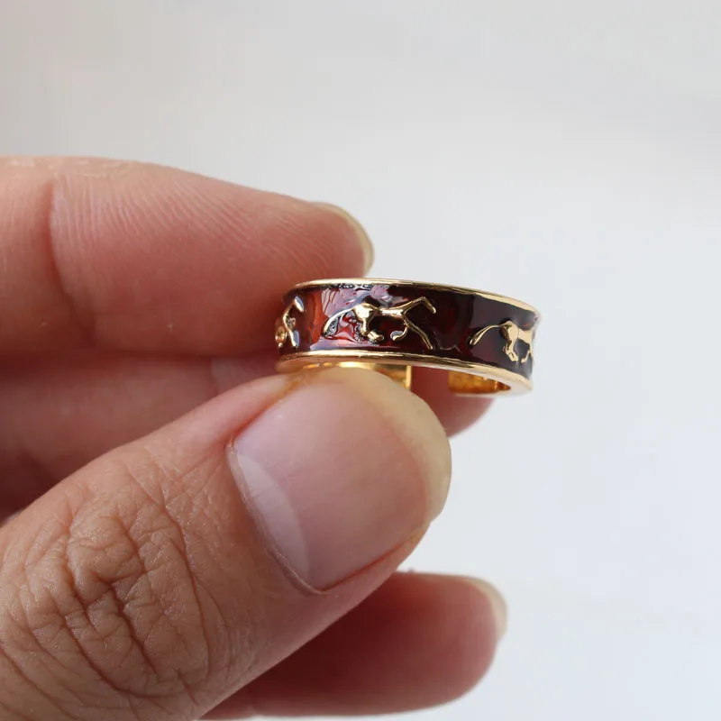 Hzew Pentium кольцо с изображением лошади 3 цвета красный белый коричневый конь