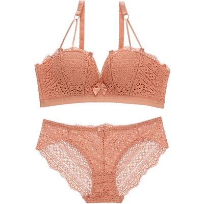 Женское нижнее белье удобные 1/2 чашки бесшовный бюстгальтер набор сексуальный