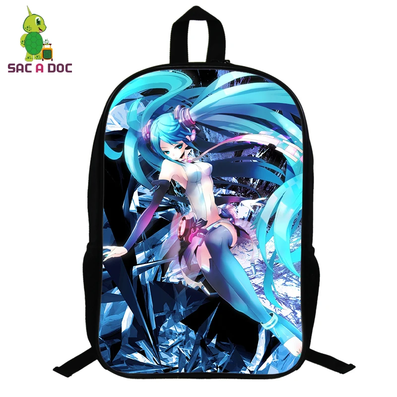 Розовый 14,5 дюймов школьные сумки Miku Hatsune японский аниме Школьный портфель для подростков мультяшный рюкзак для девочек Подарочный рюкзак - Цвет: Розовый