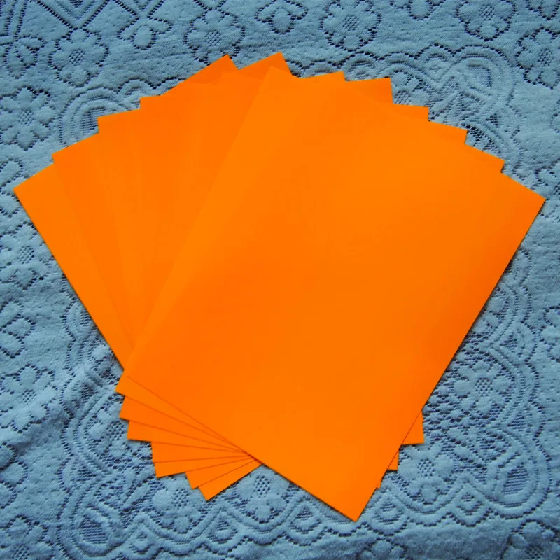 

(A4*8pcs) Neon Orange Color Only PU Vinyl Heat Transfer Vinyl Paper For Clothing Iron On Vinyl for T shirt Heat Press Vinyl