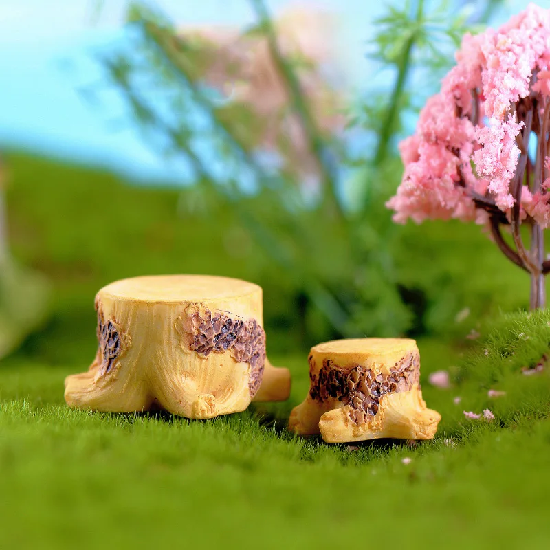 2 шт. миниатюрная деревянная фигурка пня DIY аксессуары кукла украшение для дома