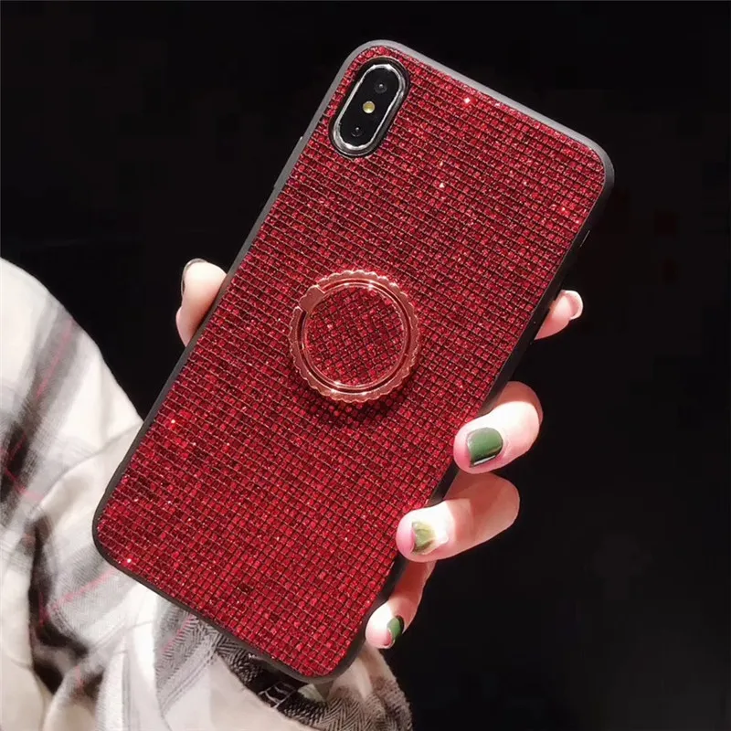 Чехол с блестящим бриллиантовым кольцом для iPhone X, XR, XS, xsmax, 8 plus, чехол для iPhone 7 plus, 6, 6s Plus, чехол, чехол