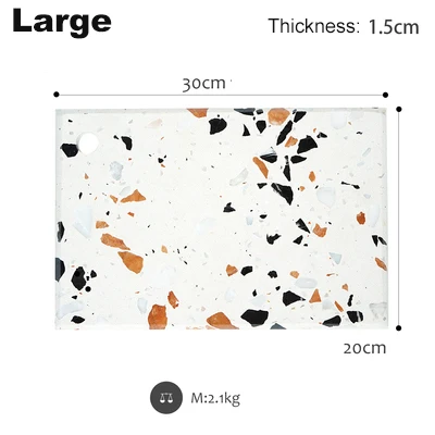Large SWEETGO Terrazzo поддон для десерта, хлеба, кофе, керамическая доска, настольные украшения для дома, инструменты, подносы для еды, служебная тарелка, реквизит - Цвет: Large