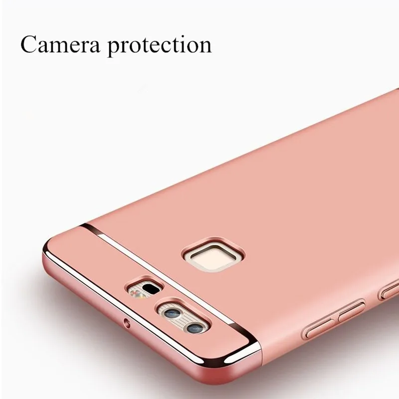 OUJINUO High Glossy Electroplated Plastic Phone Case For Huawei p9 Full Coverage 3in1 Stage Joint Back Plus | Мобильные телефоны и