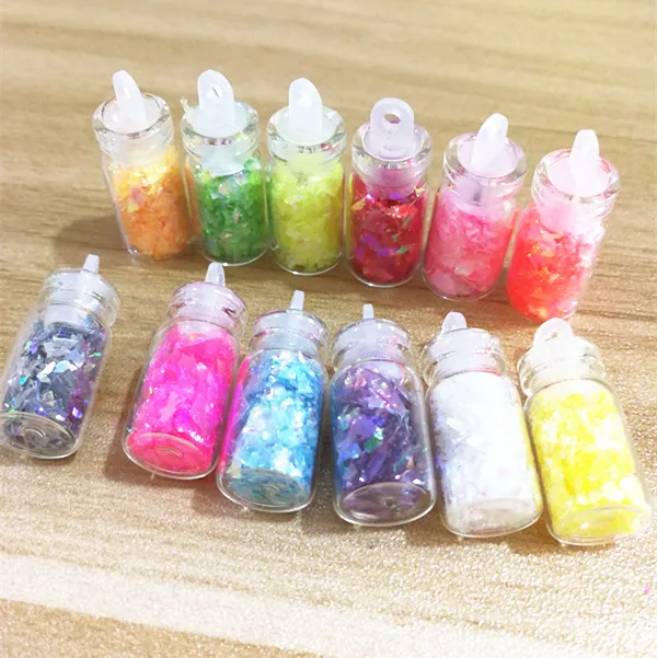 12 colors Holo Ice Mylar блестящая изоляционная бумага хлопья 12 шт случайный вырезанный голографический пигмент для украшения дизайна ногтей DIY гель маникюрные ногти - Цвет: 12 colors