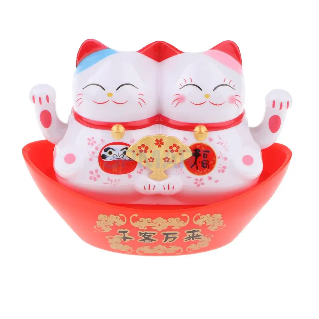 Maneki Neko Твин животное Модель Дети трясущиеся руки фигурка игрушка Солнечный счастливый кот автомобиль орнамент домашний декор друзья подарок
