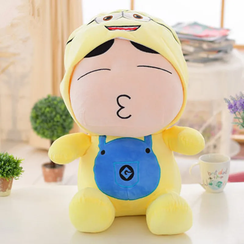 Цвет: желтый 35 см Высота 0,3 кг Crayon Shin-Chan плюш японского аниме шин-Чан Косплей totoro panda плюшевый милый набитый мягкий кукла детские игрушки - Цвет: Цвет: желтый