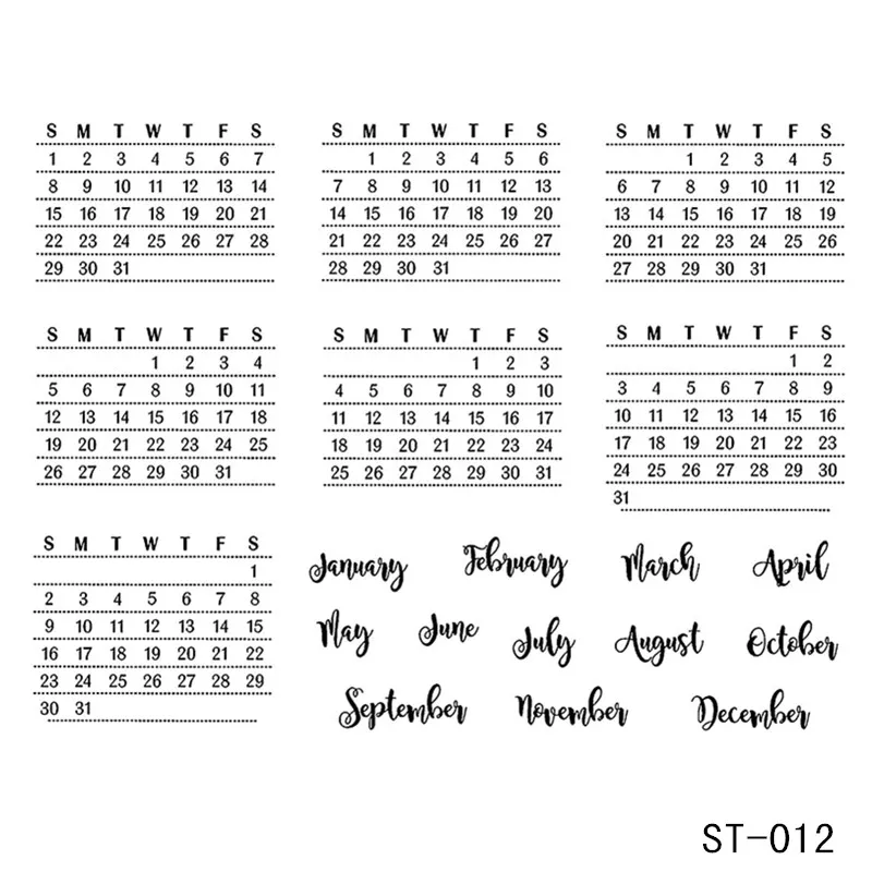 

Calendar/schedule Transparent silicone Stamp for DIY Scrapbooking/Photo Album Decorative Card Making Clear Stamps Supplies