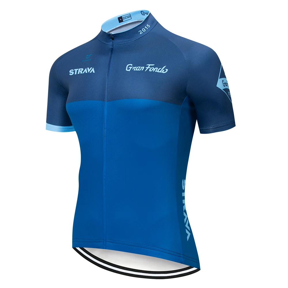 Новинка 2019 STRAVA мужские про команды короткий рукав Велоспорт Джерси для горного