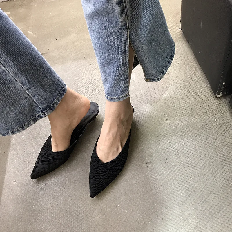 2019 Женская обувь в американском стиле шлепанцы женская на каблуке рюмочка для