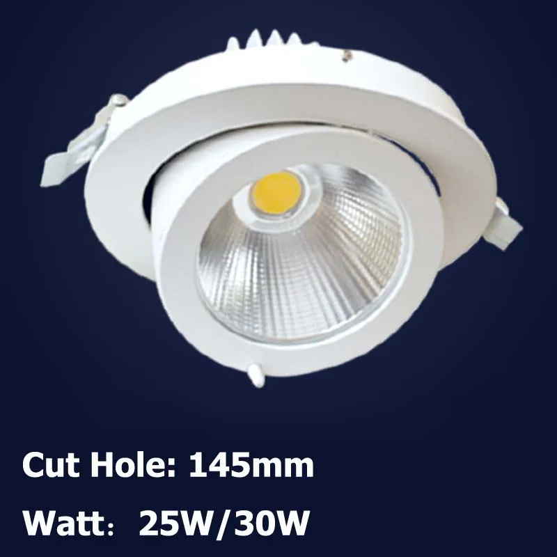 

5pcs/lot 15w 20w 25w 30w 35w 45w LED Trunk Light Gimbal Light Adjustable COB Gimable Rotation Lampada Recessed Ceiling Downlight