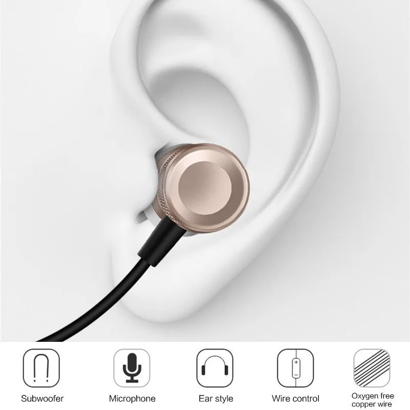 Металлические Проводные стереонаушники с микрофоном наушники-вкладыши