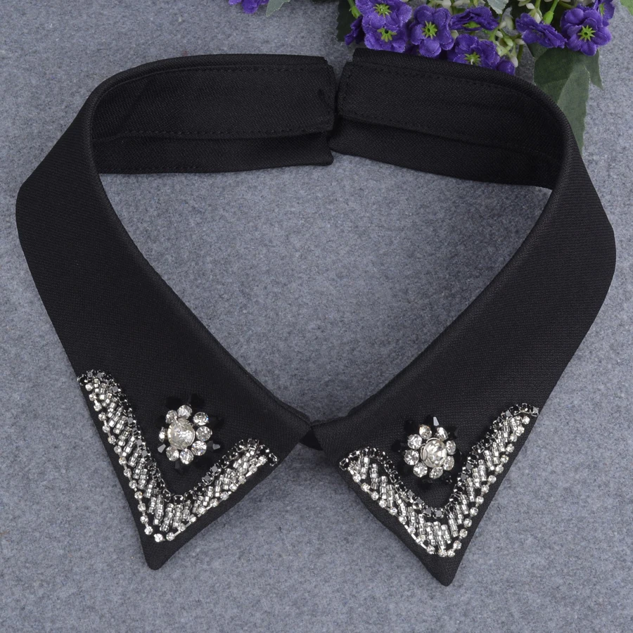 Модные стразы на воротнике; нашивки; apliques de roupa; стразы с кристаллами; аппликация; нашивки для одежды - Цвет: black