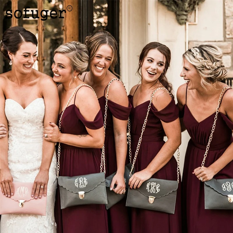 Бордовое шифоновое милое летнее пляжное платье с открытыми плечами для особых