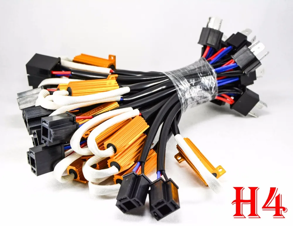 10 шт. 50 Вт 6 Ом фонарь H4 HB2 9003 Ближний/Дальний свет HID ксеноновый комплект