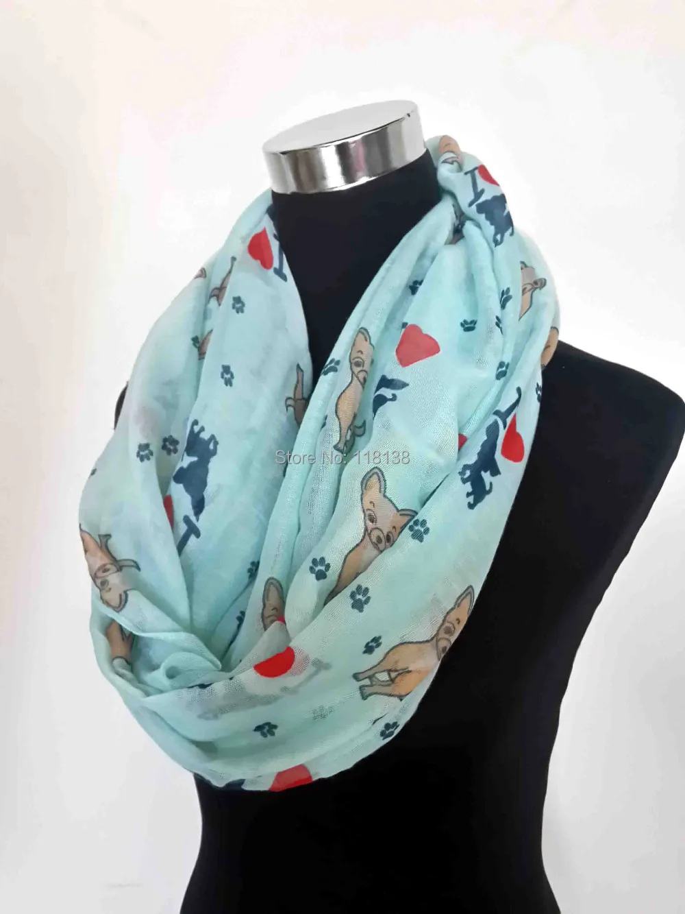 Женский шарф с принтом Чихуахуа I Love Infinity Loop подарок для любителей собак|gifts for years