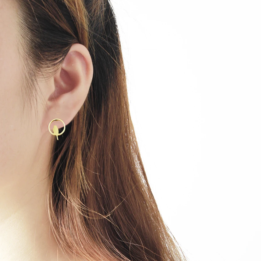 V привлечь Нержавеющая сталь геометрический круглые серьги Для женщин Мода 2017 г.