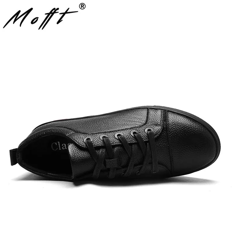 Новейшая модель Для мужчин корова Кожаные туфли на плоской подошве низкий задник