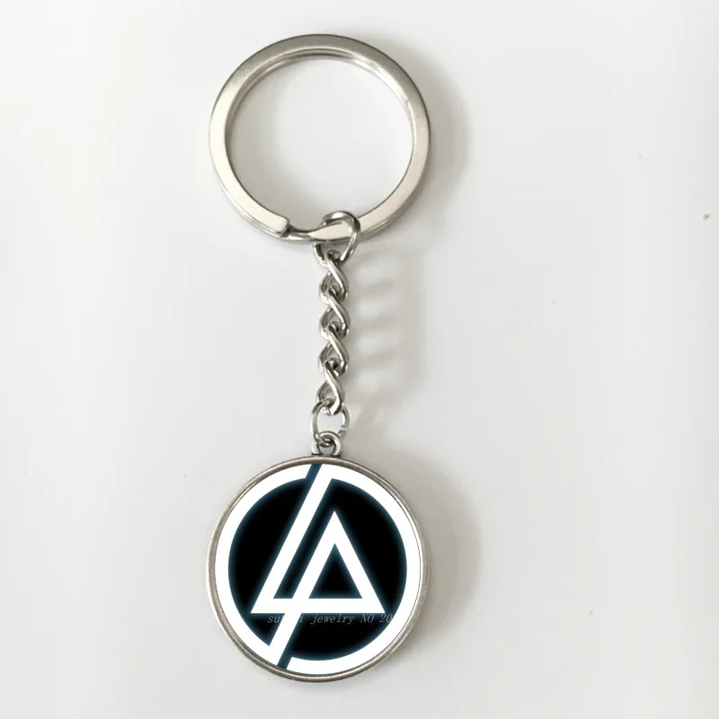 Suteyi, модные, новые, американские, с логотипом Linkin Park, длинные цепочки, держатель для ключей, стеклянный кабошон, подвеска, брелок на цепочке, ювелирные изделия для фанатов