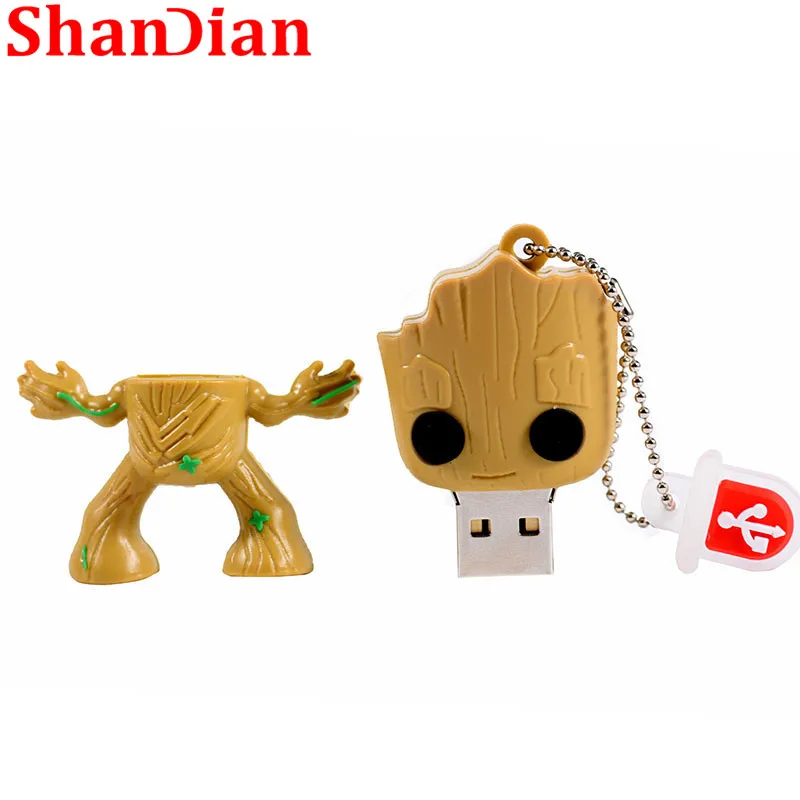 Милый мультфильм Грут usb флэш-диск милый супер heros memory stick Pen drive 4 ГБ 8 ГБ 16 ГБ 32 ГБ 64 ГБ 128 ГБ креативный pendriv