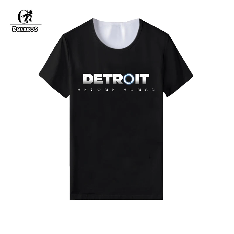 ROLECOS игра Детройт: стать человеком Футболка костюмы для косплея Коннор Кара принт