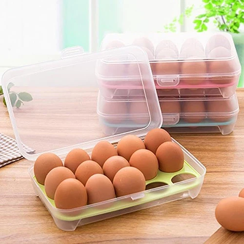 Один Слои 15 Сетки яйца держатель Box Пластик герметичный контейнер чехол для