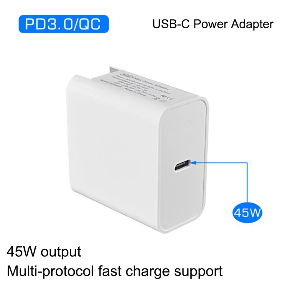 45 Вт настенное зарядное устройство USB-C PD адаптер питания, зарядное устройство для ноутбука для MacBook Pro samsung Galaxy Note 9/S9, быстрое зарядное устройство